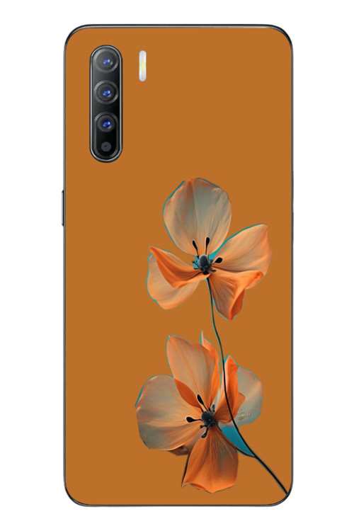 Oppo Reno 3 Uyumlu Hibüskus Çiçeği Baskılı Silikon Kılıf