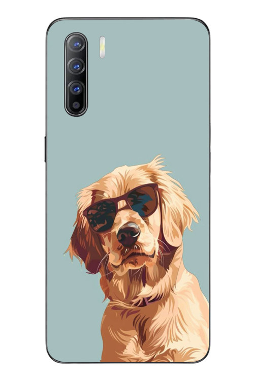 Oppo Reno 3 Uyumlu Karizmatik Köpek Baskılı Silikon Kılıf