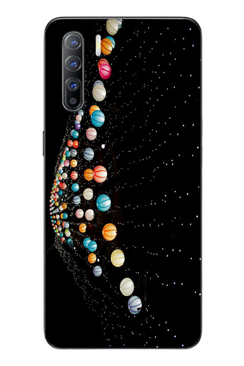 Oppo Reno 3 Uyumlu Gezegenlerin Dansı Baskılı Silikon Kılıf