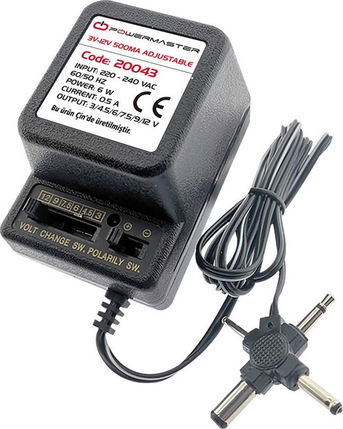 PM-20043 3 VOLT - 12 VOLT - 0.5 AMPER AYARLI ADAPTÖR 4 UÇLU