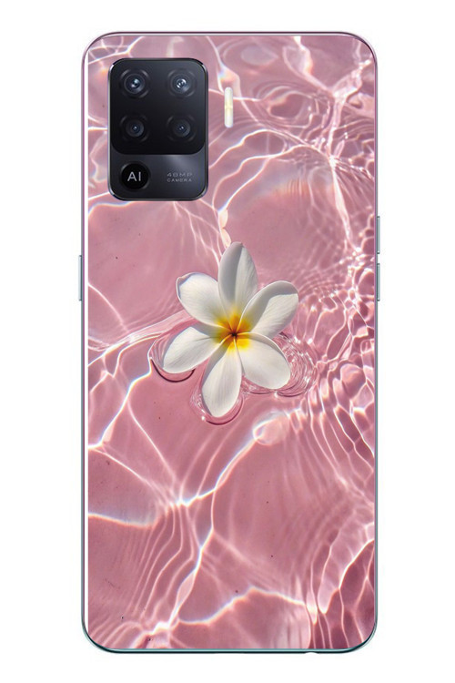 Oppo Reno 5 Lite Uyumlu Dalgalı Papatya Baskılı Silikon Kılıf