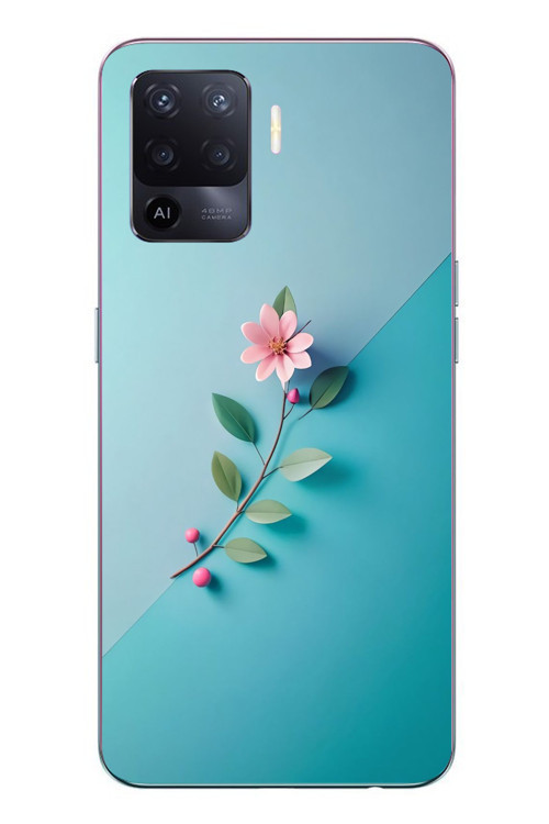 Oppo Reno 5 Lite Uyumlu Çiçeğin Pembesi Baskılı Silikon Kılıf