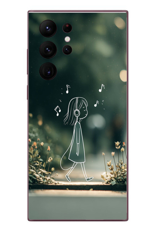 Samsung Galaxy S22 Ultra Uyumlu Neon Kız Çocugu Baskılı Silikon Kılıf