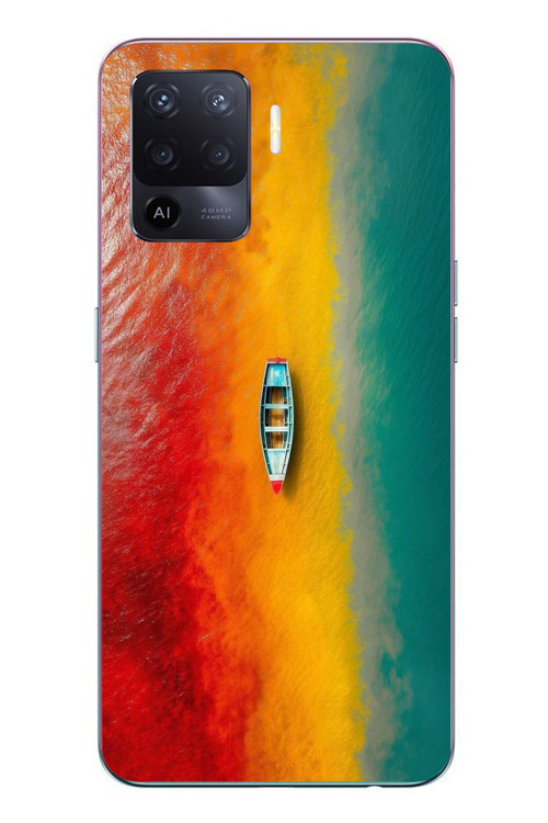 Oppo Reno 5 Lite Uyumlu Rengarenk Tekne Baskılı Silikon Kılıf