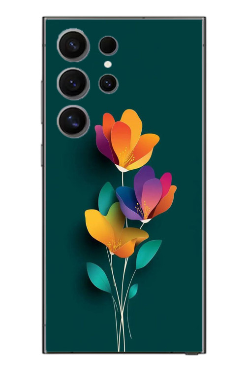 Samsung Galaxy S24 Ultra Uyumlu Modernizimin Çicekleri Baskılı Silikon Kılıf