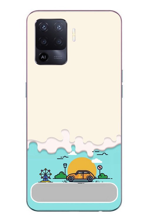 Oppo Reno 5 Lite Uyumlu Tatil Yolu Baskılı Silikon Kılıf
