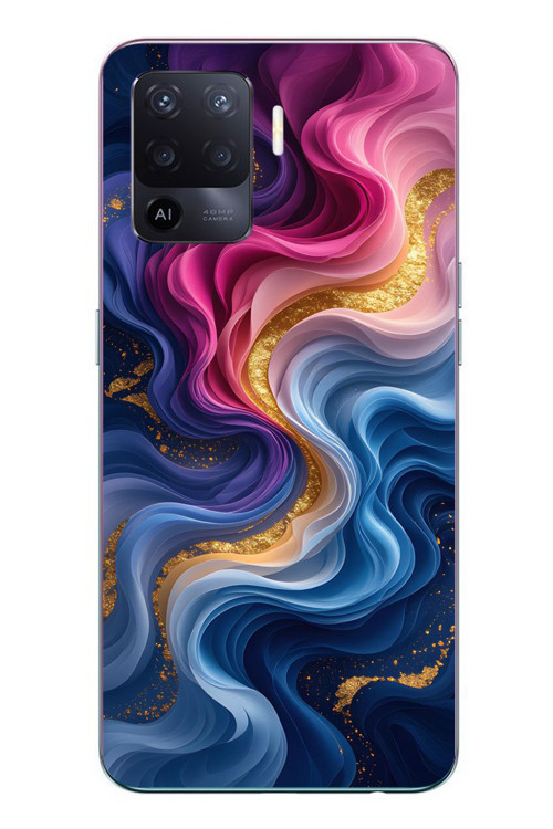 Oppo Reno 5 Lite Uyumlu Renk Katranı Baskılı Silikon Kılıf