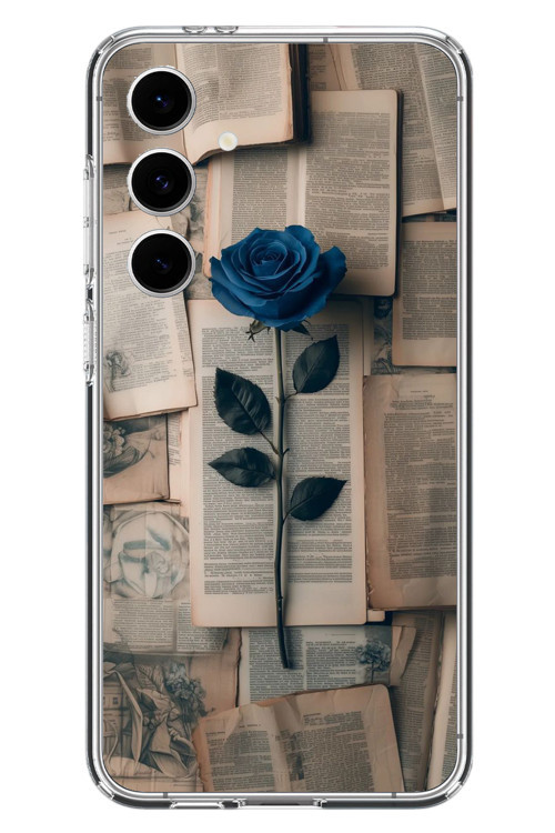Samsung Galaxy S24 FE Uyumlu Mor Gül Baskılı Silikon Kılıf