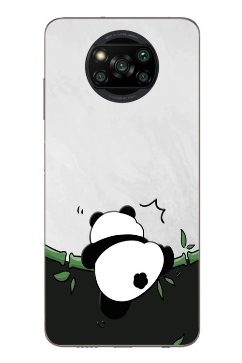 Poco X3 Uyumlu Bambuya Çıkan Panda Baskılı Silikon Kılıf