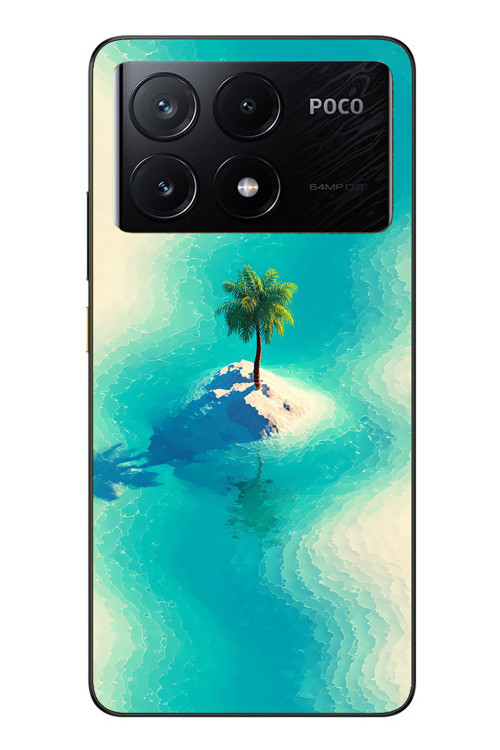 Poco X6 Pro Uyumlu Adada Palmiye Baskılı Silikon Kılıf