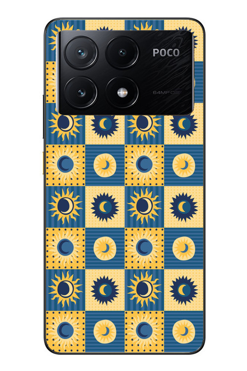 Poco X6 Pro Uyumlu Damalı Papatyalar Baskılı Silikon Kılıf
