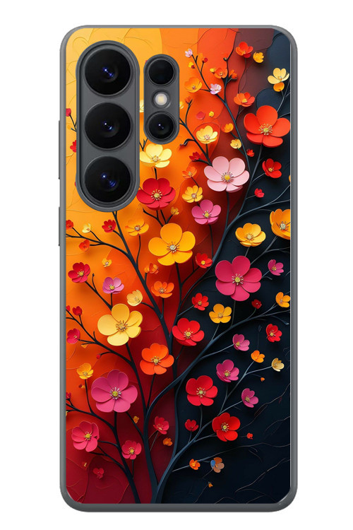 Samsung Galaxy S26 Ultra Uyumlu Sonbahar Çiçekleri Baskılı Silikon Kılıf