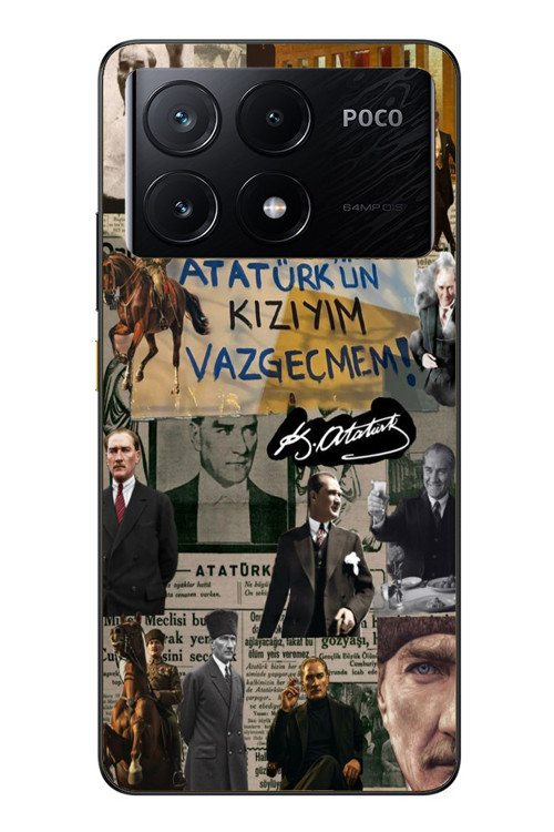 Poco X6 Pro Uyumlu Ben Atatürk Kızıyım Baskılı Silikon Kılıf