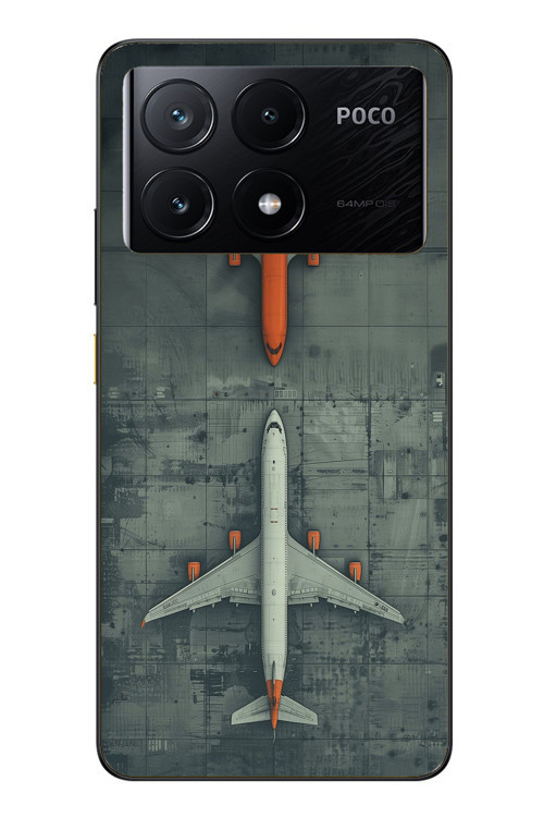 Poco X6 Pro Uyumlu İki Uçak Baskılı Silikon Kılıf