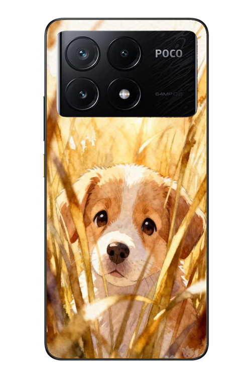 Poco X6 Pro Uyumlu Golden Köpek Baskılı Silikon Kılıf