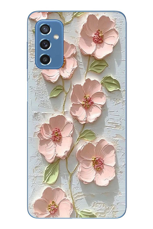 Samsung Galaxy M52 Uyumlu Gül Kurusu Baskılı Silikon Kılıf
