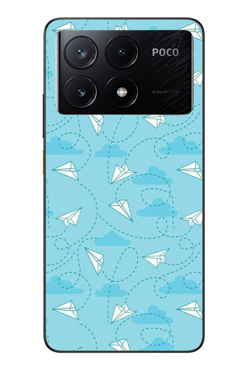 Poco X6 Pro Uyumlu Kağıttan Uçak Baskılı Silikon Kılıf