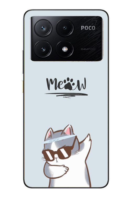 Poco X6 Pro Uyumlu Miyav Baskılı Silikon Kılıf
