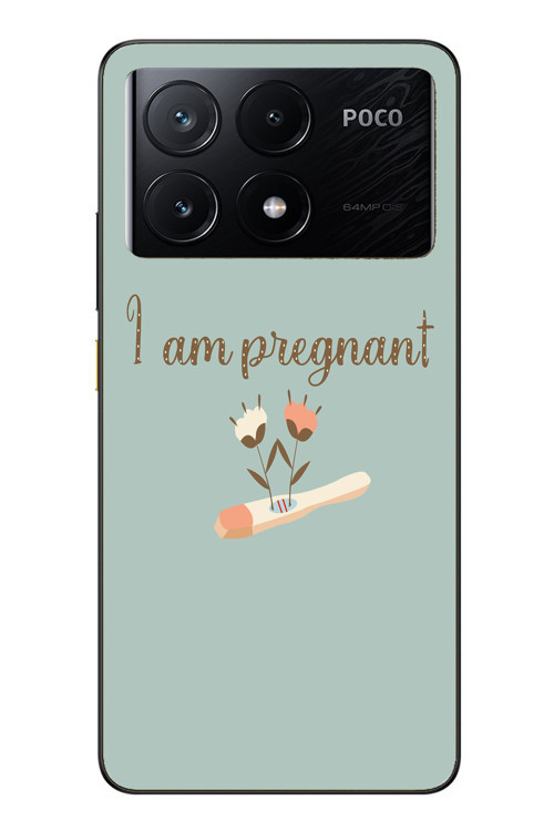 Poco X6 Pro Uyumlu I'm Pregnant Baskılı Silikon Kılıf