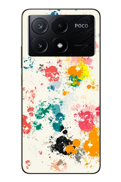 Poco X6 Pro Uyumlu Renkli Boyalar Baskılı Silikon Kılıf