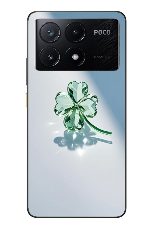 Poco X6 Pro Uyumlu Yeşil Yonca Baskılı Silikon Kılıf