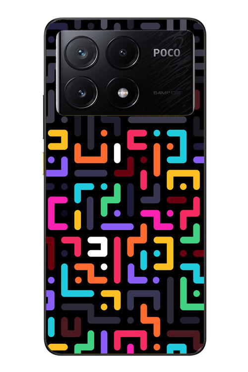 Poco X6 Pro Uyumlu Renkli Karışık Çizgiler Baskılı Silikon Kılıf