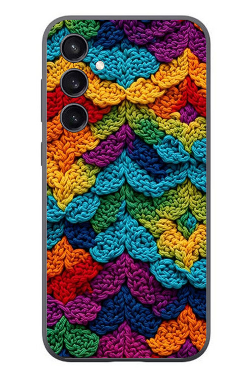 Samsung Galaxy S23 Uyumlu Renkli Örgüler Baskılı Silikon Kılıf