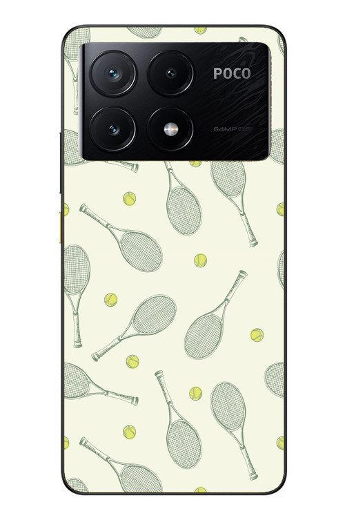 Poco X6 Pro Uyumlu Tenis Raketleri Baskılı Silikon Kılıf