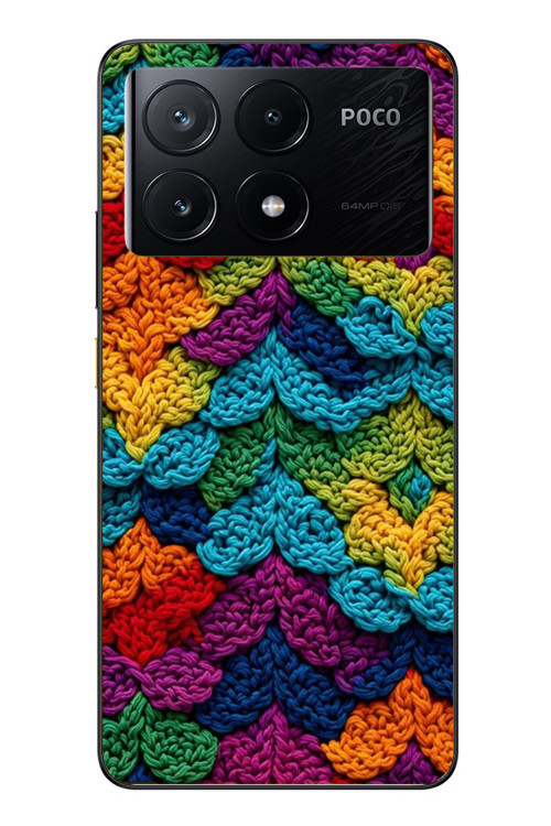 Poco X6 Pro Uyumlu Renkli Örgüler Baskılı Silikon Kılıf