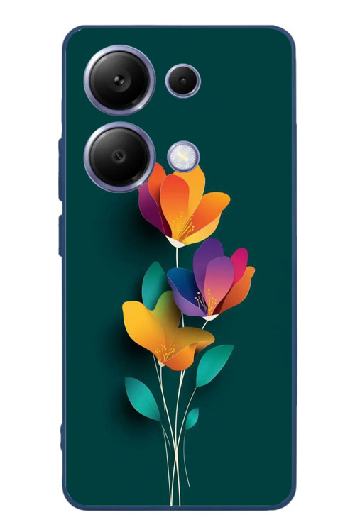 Poco X7 Pro Uyumlu Modernizimin Çicekleri Baskılı Silikon Kılıf
