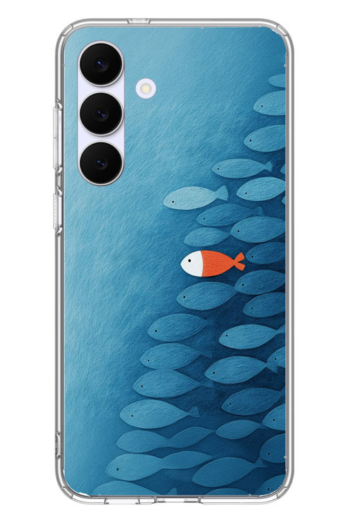 Samsung Galaxy S25 FE Uyumlu Balıklar Yüzüyor Baskılı Silikon Kılıf