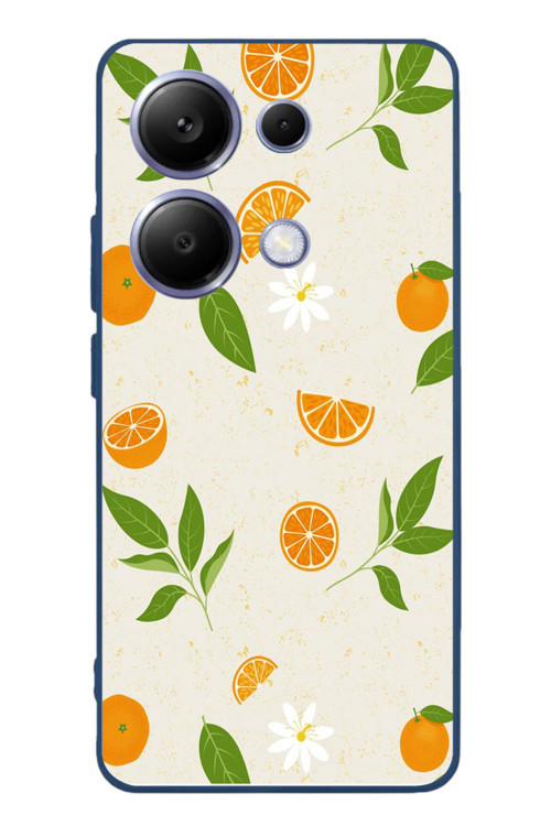 Poco X7 Pro Uyumlu Mandalinalar Baskılı Silikon Kılıf