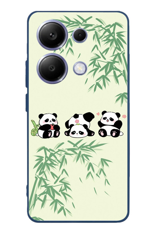 Poco X7 Pro Uyumlu Panda Ailesi Baskılı Silikon Kılıf