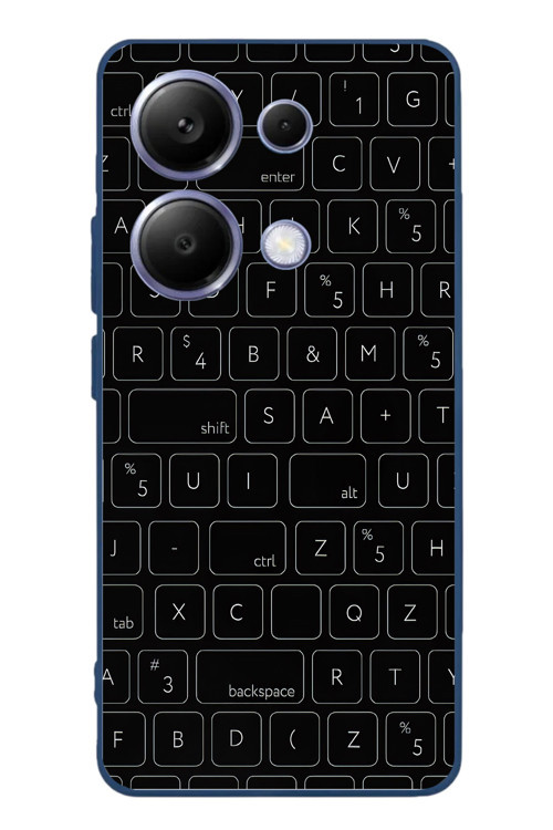 Poco X7 Pro Uyumlu Klavye Tuşları Baskılı Silikon Kılıf