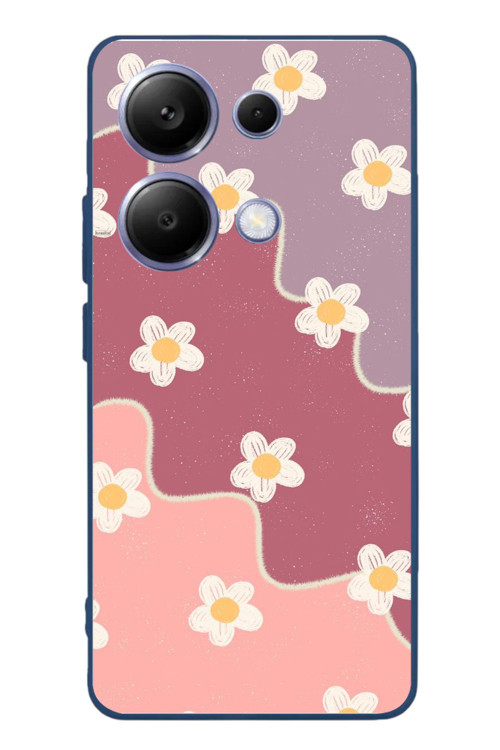 Poco X7 Pro Uyumlu Papatya Dalgaları Baskılı Silikon Kılıf