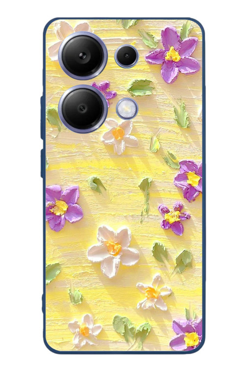 Poco X7 Pro Uyumlu Mor Papatyalar Baskılı Silikon Kılıf