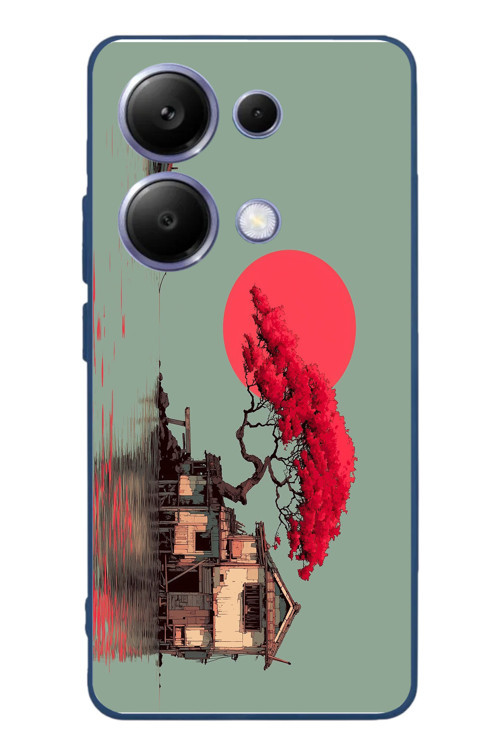 Poco X7 Pro Uyumlu Sahil Evi Baskılı Silikon Kılıf