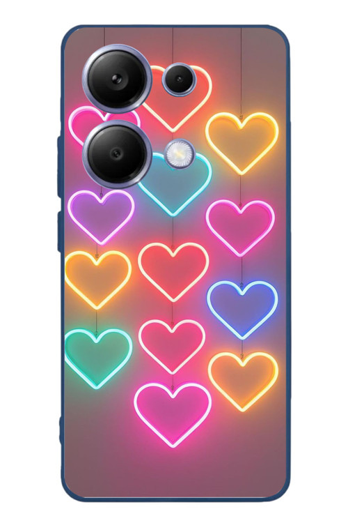 Poco X7 Pro Uyumlu Neon Kalpler Baskılı Silikon Kılıf