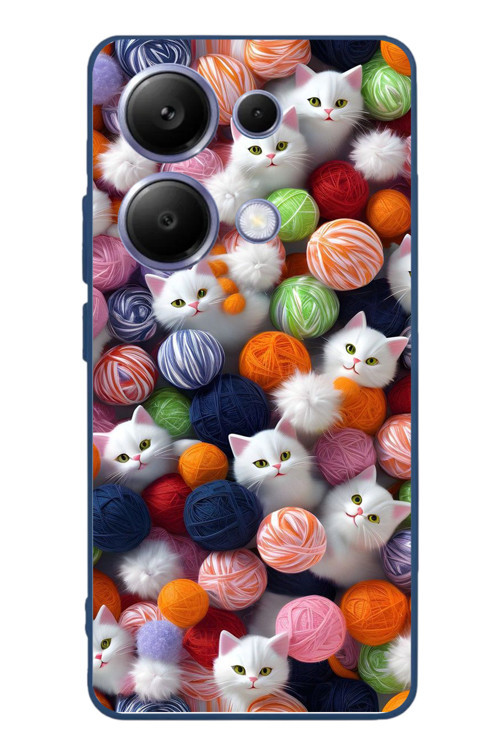 Poco X7 Pro Uyumlu Renkli Kediler Baskılı Silikon Kılıf