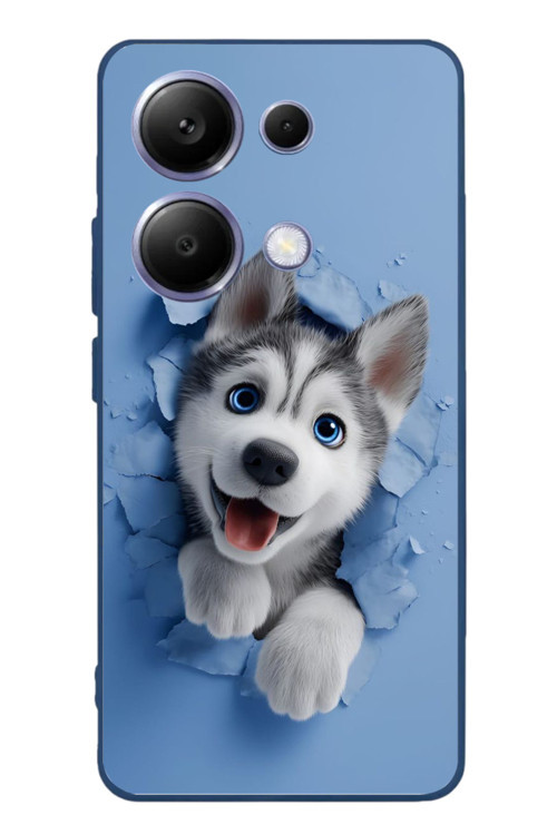 Poco X7 Pro Uyumlu Sibirya Kurdu Baskılı Silikon Kılıf
