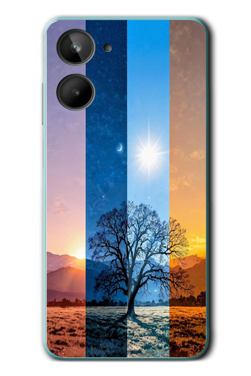 Realme 10 4G Uyumlu Gündoğumu Mevsimi Baskılı Silikon Kılıf