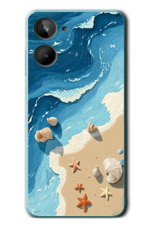 Realme 10 4G Uyumlu Deniz Yıldızı Tatilde Baskılı Silikon Kılıf