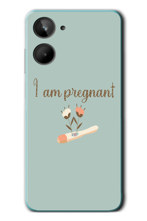 Realme 10 4G Uyumlu I'm Pregnant Baskılı Silikon Kılıf