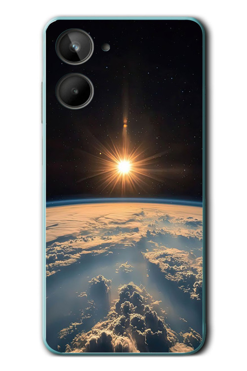 Realme 10 4G Uyumlu Uzay Günbatımı Baskılı Silikon Kılıf
