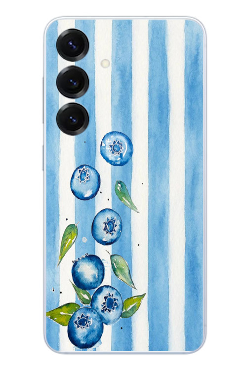 Samsung Galaxy S25 Uyumlu Yaban Mersinleri Baskılı Silikon Kılıf