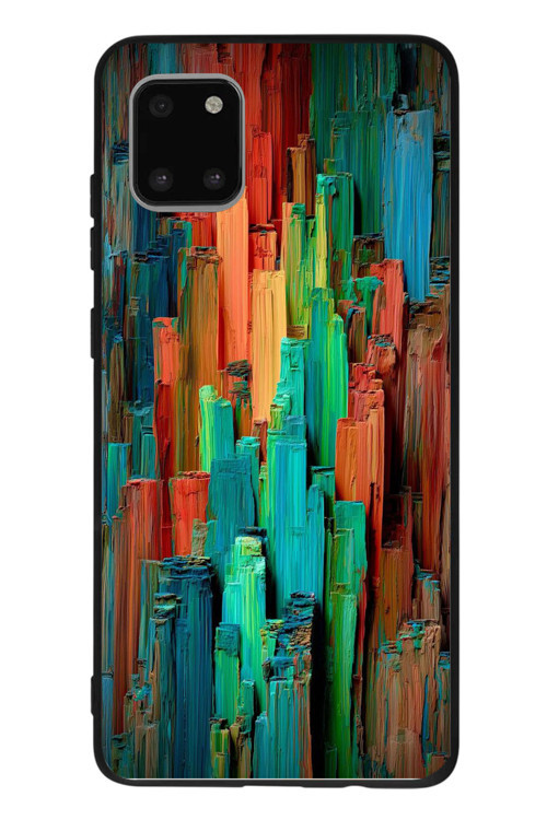Samsung Galaxy Note 10 Lite Uyumlu Dikey Renkler Baskılı Silikon Kılıf