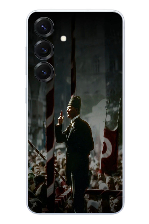 Samsung Galaxy S25 Uyumlu Atatürk Hitap Ediyor Baskılı Silikon Kılıf