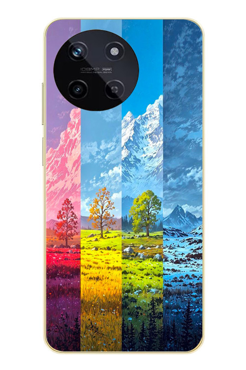 Realme 11 4G Uyumlu Dört Mevsim Manzara Baskılı Silikon Kılıf