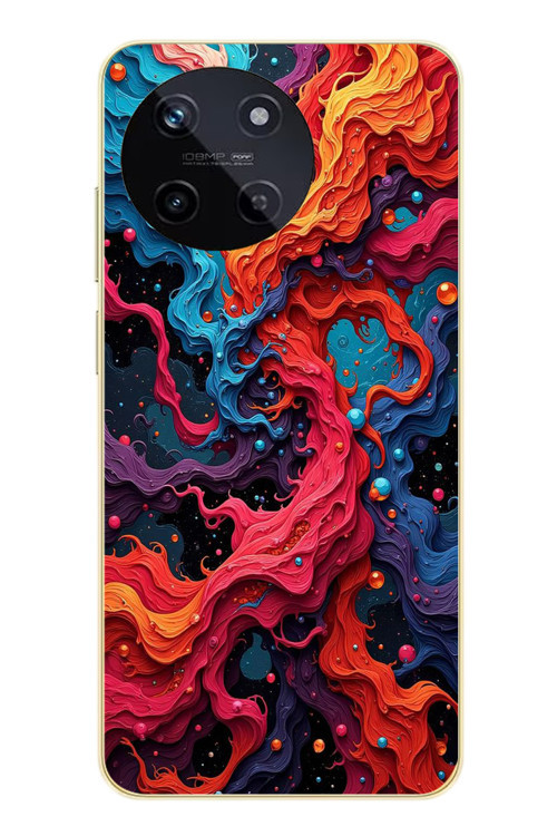 Realme 11 4G Uyumlu Dalgaların İz Karışımı Baskılı Silikon Kılıf