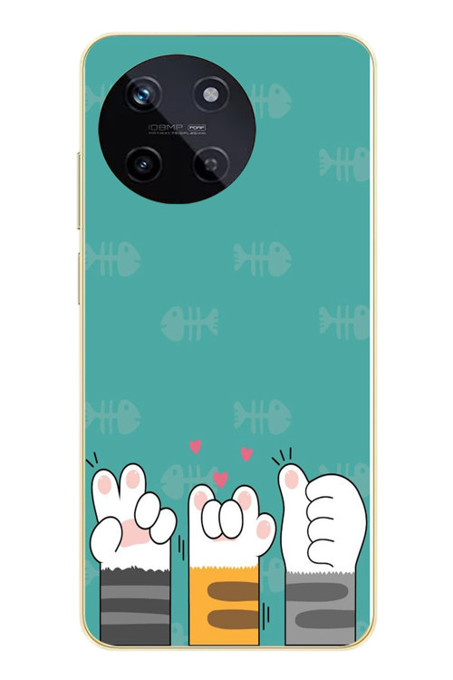Realme 11 4G Uyumlu Kedi Patileri Baskılı Silikon Kılıf